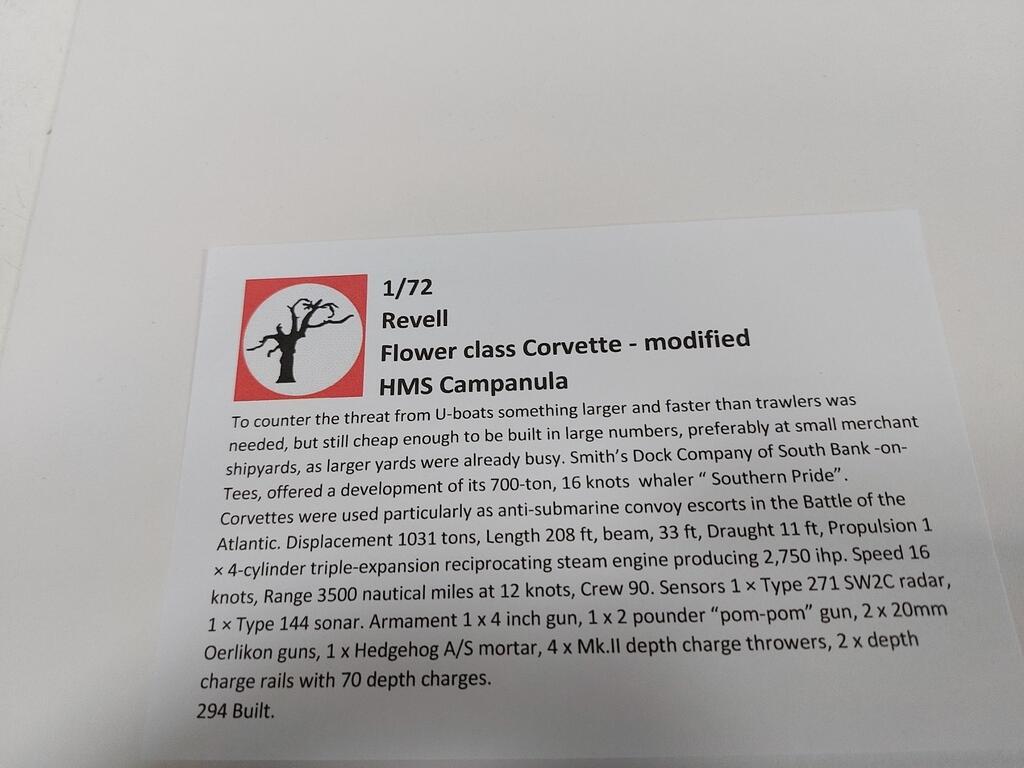 Flower Class Corvetter 1/72