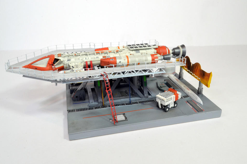 Space 1999 hawk Mk 9 with scratch built landing pad